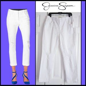 JESSICA SIMPSON NEW MONROE BOYFRIEND Distressed 5-Pocket Slim Jean